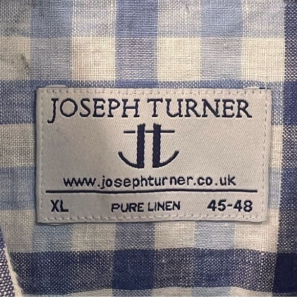 Joseph Turner Linen Button Down Plaid Shirt XL - Picture 2 of 10